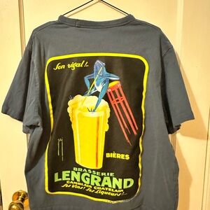 Brasserie L’Engrand Graphic T-Shirt – Blue-Grey – Boxy Fit (Men’s M / Women’s L)